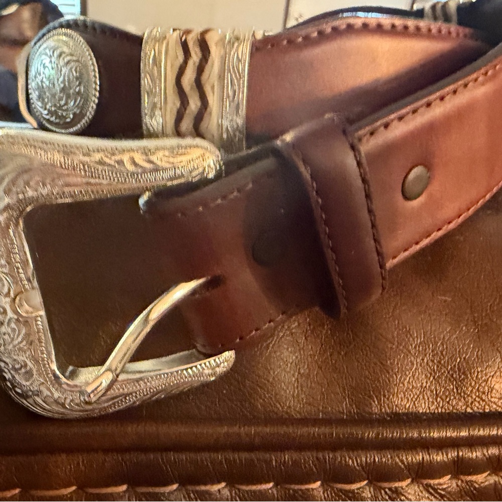 Tony Lama Concho Belt 44 - Picture 2 of 3